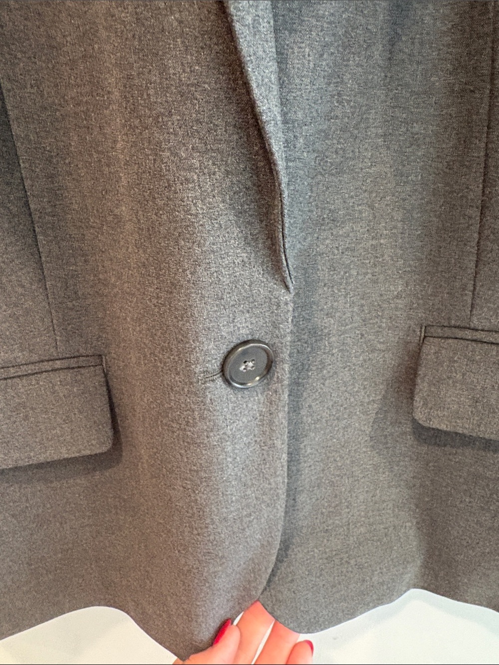 Ann Taylor Gray Single-Button Tailored Blazer ptp 22 length 26 - Picture 3 of 6